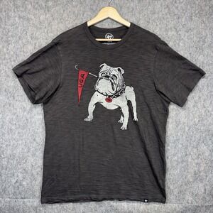 47' Brand Georgia Bulldogs T-Shirt Men's Medium UGA Dawgs Gray Short Sleeve
